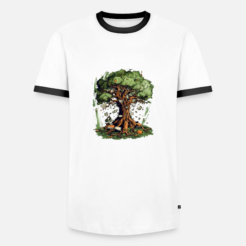 The Enchanted Tree - Men's Ringer Shirt - white/black