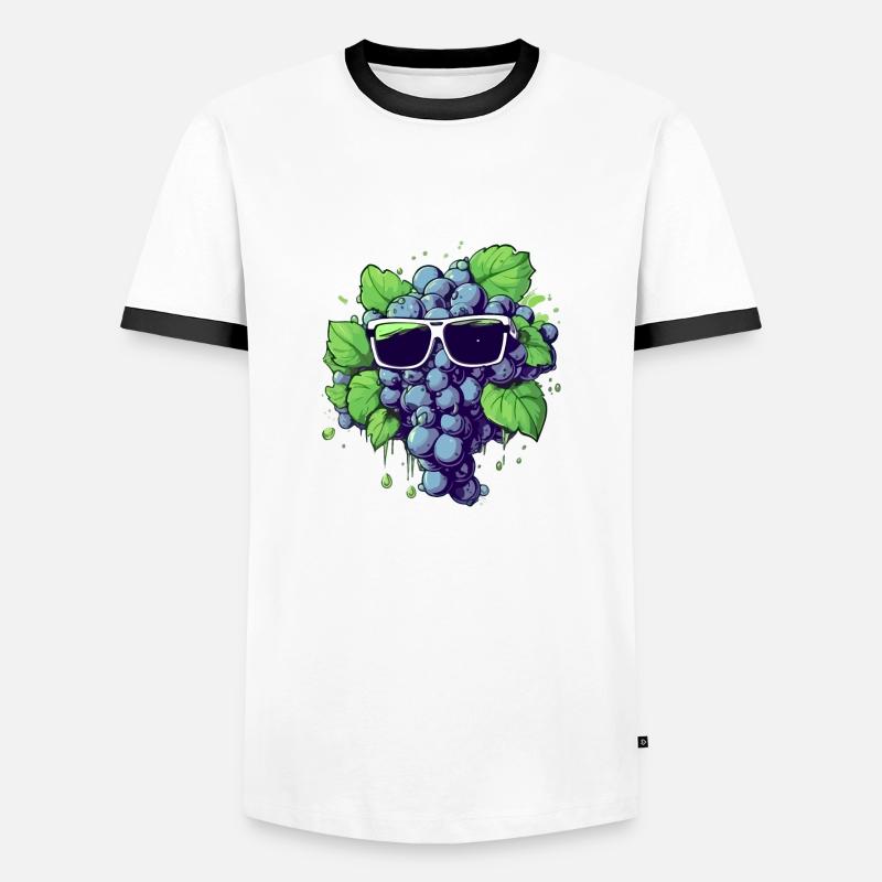 Harry grape bunch - Men's Ringer Shirt - white/black