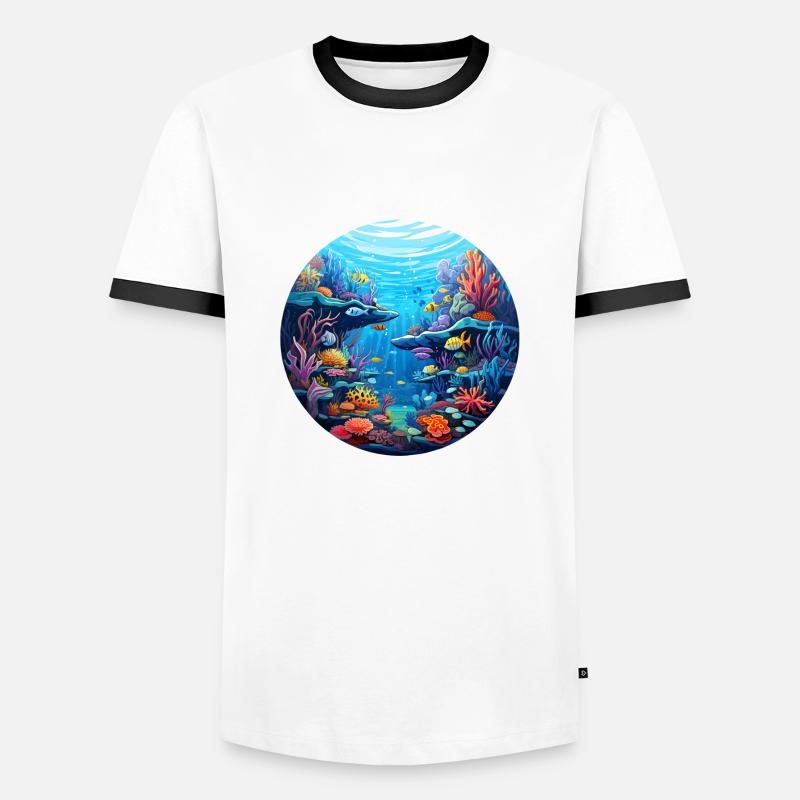 Coral Reef - Men's Ringer Shirt - white/black