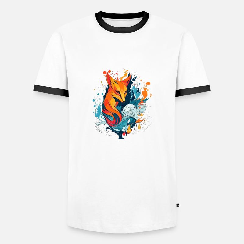 The Phoenix Fox - Men's Ringer Shirt - white/black