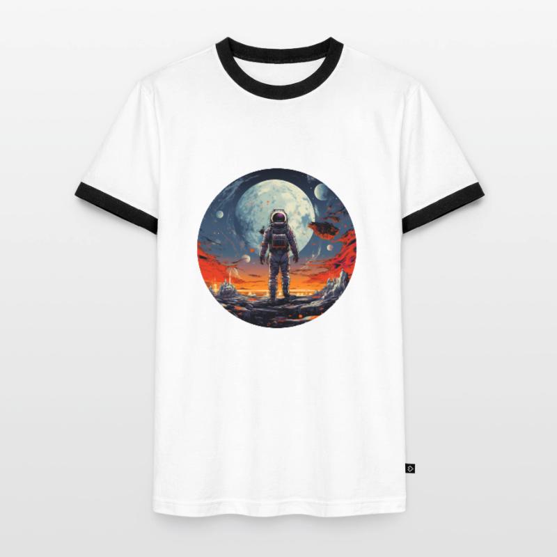 Conception cool d’astronaute nerd lors de la sortie dans l’espace T-shirt contrasté Homme