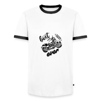 Meilleur papa du monde - T-shirt contrasté Homme - blanc/noir - Devant - AI Model Female 172 light (172cm) & AI Model Male 178 dark (178cm)