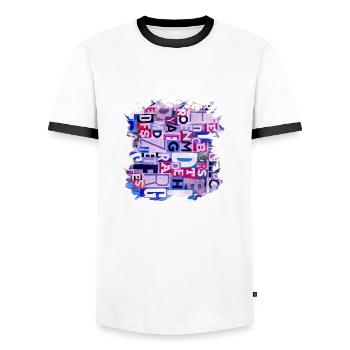 Graffiti style Splash hip hop colors painter color - Men's Ringer Shirt - white/black - Front - AI Model Female 172 light (172cm) & AI Model Male 178 dark (178cm)