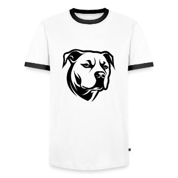 Pitbull - T-shirt contrasté Homme - blanc/noir - Devant - AI Model Female 172 light (172cm) & AI Model Male 178 dark (178cm)
