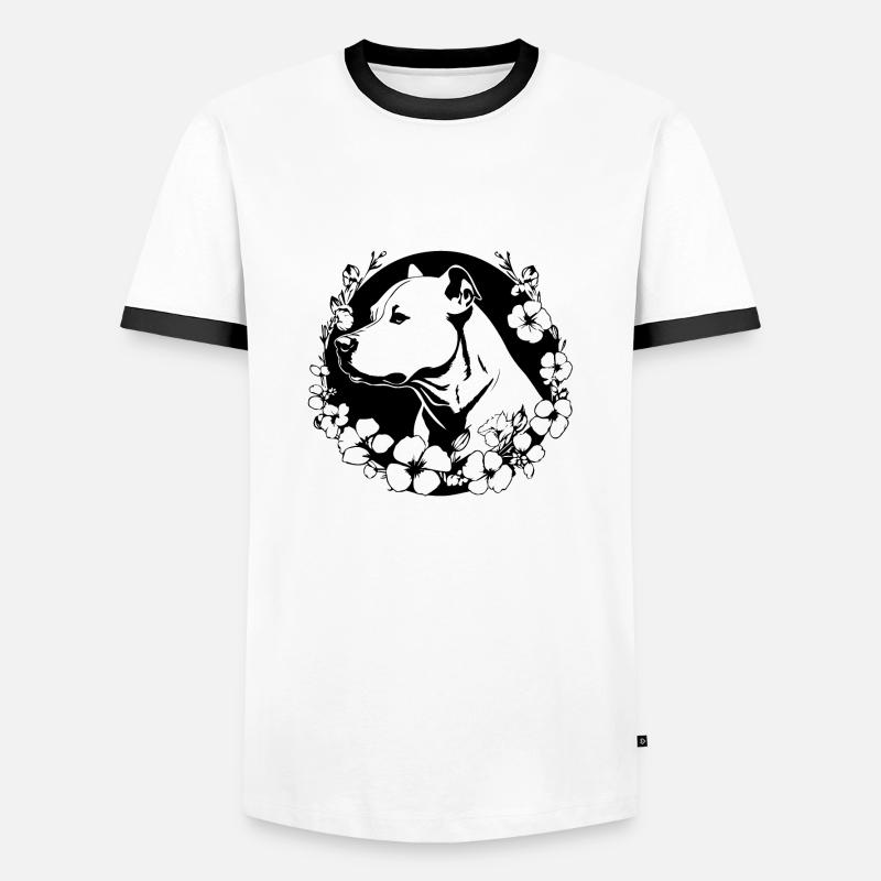 Pitbull - Men's Ringer Shirt - white/black