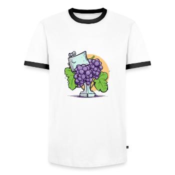 Trophy and bunch of grapes - Men's Ringer Shirt - white/black - Front - AI Model Female 172 light (172cm) & AI Model Male 178 dark (178cm)