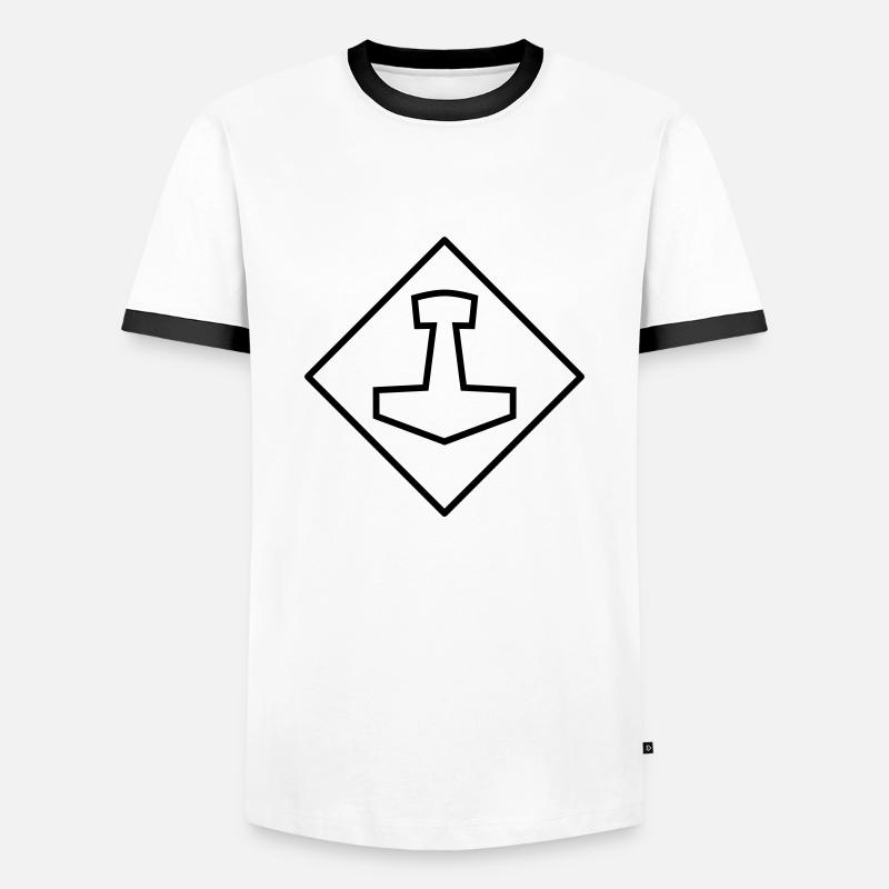 Mjölnir - Männer Kontrast-T-Shirt - Weiß/Schwarz