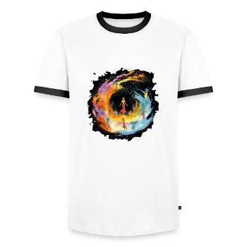 Lilac in Fairy Land - Men's Ringer Shirt - white/black - Front - AI Model Female 172 light (172cm) & AI Model Male 178 dark (178cm)