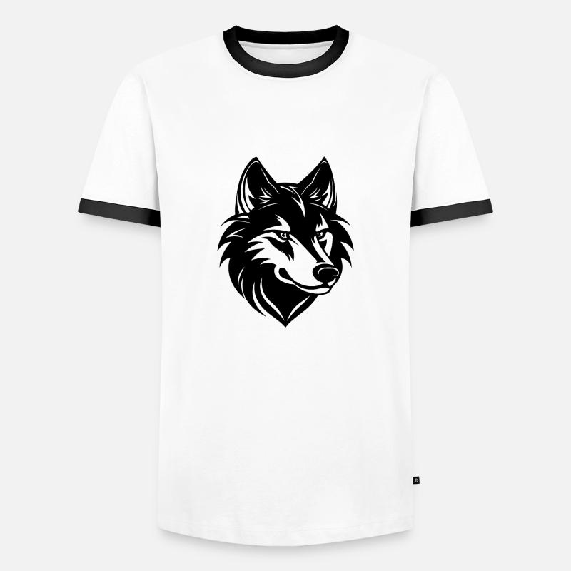 Wolf - Men's Ringer Shirt - white/black
