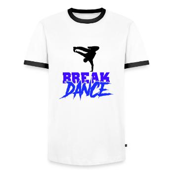 Break Dance - Men's Ringer Shirt - white/black - Front - AI Model Female 172 light (172cm) & AI Model Male 178 dark (178cm)