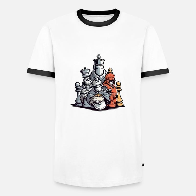 Das Chess Shock Team - Männer Kontrast-T-Shirt - Weiß/Schwarz