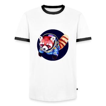 Panda de l’espace - T-shirt contrasté Homme - blanc/noir - Devant - AI Model Female 172 light (172cm) & AI Model Male 178 dark (178cm)