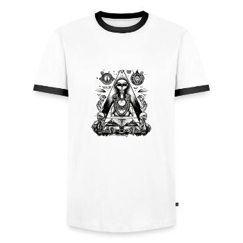 Zim the alien pharaoh - Men's Ringer Shirt - white/black - Front - AI Model Female 172 light (172cm) & AI Model Male 178 dark (178cm)