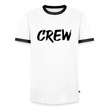 crew - Männer Kontrast-T-Shirt - Weiß/Schwarz - Vorne - AI Model Female 172 light (172cm) & AI Model Male 178 dark (178cm)