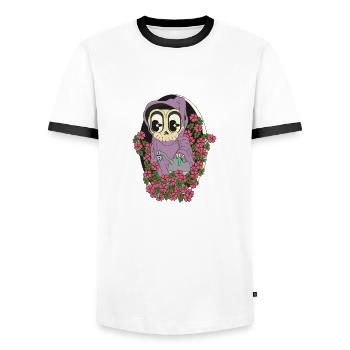 HOBBY - Men's Ringer Shirt - white/black - Front - AI Model Female 172 light (172cm) & AI Model Male 178 dark (178cm)