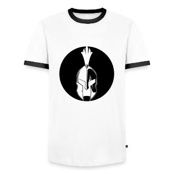 Sparta Helmet - Men's Ringer Shirt - white/black - Front - AI Model Female 172 light (172cm) & AI Model Male 178 dark (178cm)
