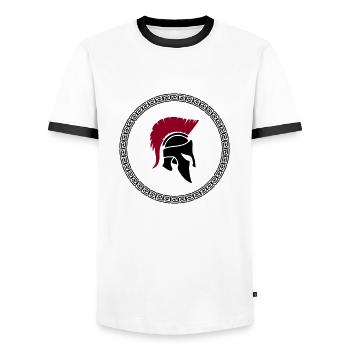 Spartans - Men's Ringer Shirt - white/black - Front - AI Model Female 172 light (172cm) & AI Model Male 178 dark (178cm)