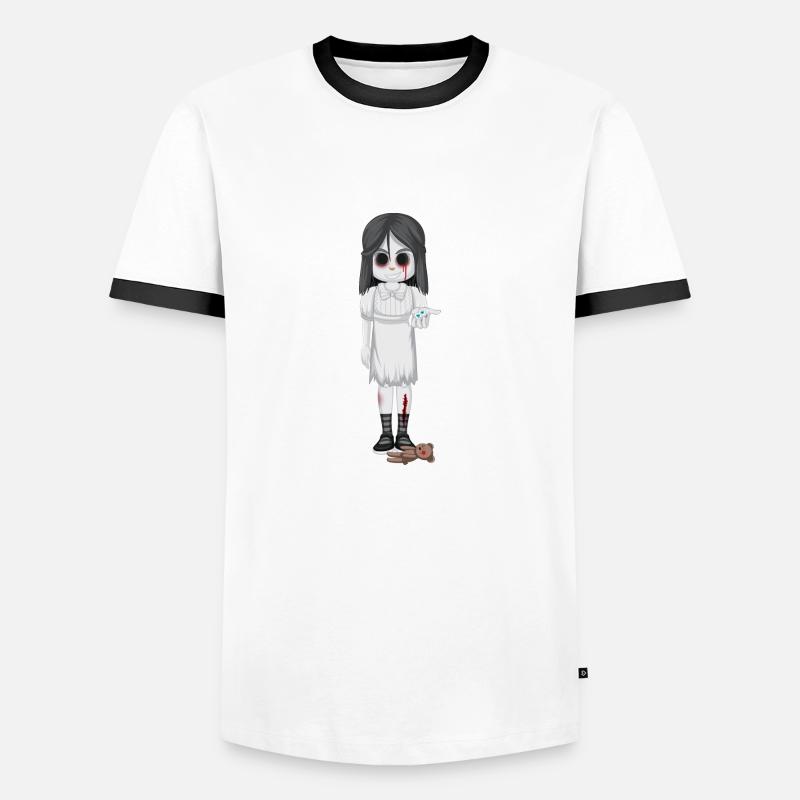 Mädchen-Horror 2 - Männer Kontrast-T-Shirt - Weiß/Schwarz