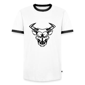 Taureau Taureau Taureau - T-shirt contrasté Homme - blanc/noir - Devant - AI Model Female 172 light (172cm) & AI Model Male 178 dark (178cm)