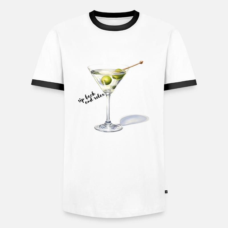 Sip back and relax - Men's Ringer Shirt - white/black
