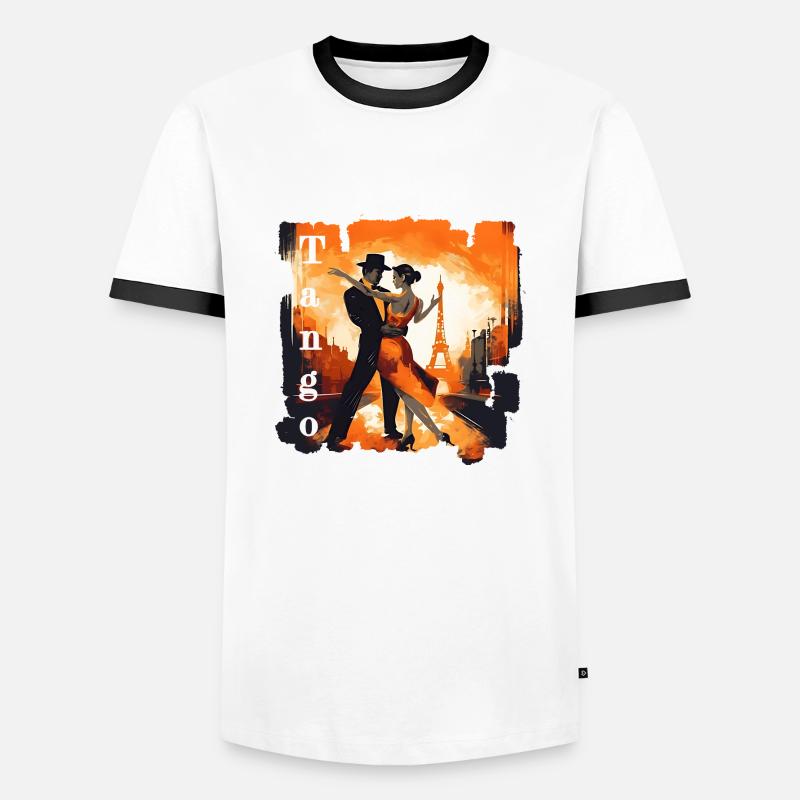 Tango dancers use their creativity - Men's Ringer Shirt - white/black