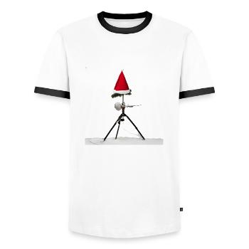 Ham Radio - Männer Kontrast-T-Shirt - Weiß/Schwarz - Vorne - AI Model Female 172 light (172cm) & AI Model Male 178 dark (178cm)