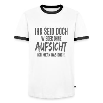 Erzieher Lehrer Spruch Geschenk Coole Sprüche - Männer Kontrast-T-Shirt - Weiß/Schwarz - Vorne - AI Model Female 172 light (172cm) & AI Model Male 178 dark (178cm)