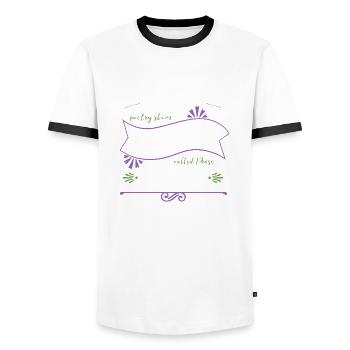 book children books lover quote funny sayings - Men's Ringer Shirt - white/black - Front - AI Model Female 172 light (172cm) & AI Model Male 178 dark (178cm)