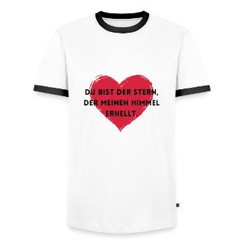 Du bist der Stern, der meinen Himmel erhellt - Männer Kontrast-T-Shirt - Weiß/Schwarz - Vorne - AI Model Female 172 light (172cm) & AI Model Male 178 dark (178cm)