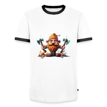 Gartenzwerg - Männer Kontrast-T-Shirt - Weiß/Schwarz - Vorne - AI Model Female 172 light (172cm) & AI Model Male 178 dark (178cm)
