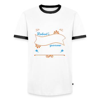 automatic job frc robotics tshirt quote - Men's Ringer Shirt - white/black - Front - AI Model Female 172 light (172cm) & AI Model Male 178 dark (178cm)