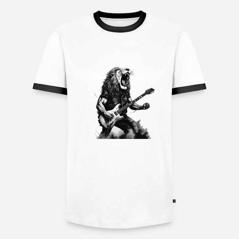 RocknRoll - Männer Kontrast-T-Shirt - Weiß/Schwarz