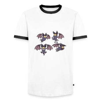 Cartoon Bats - Men's Ringer Shirt - white/black - Front - AI Model Female 172 light (172cm) & AI Model Male 178 dark (178cm)