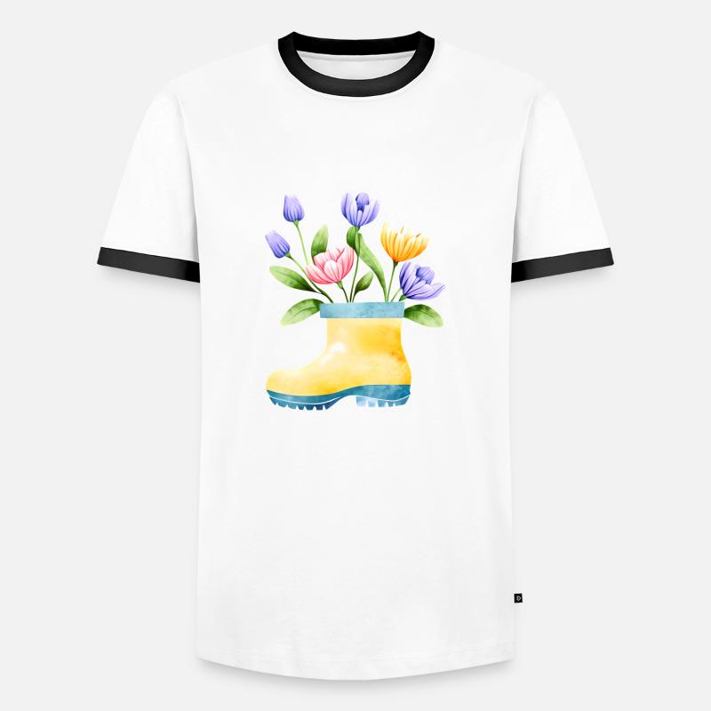 Blomst, gartner, gartner, gave, blomster, hjemmegartner - Herre kontrast-T-shirt - hvid/sort