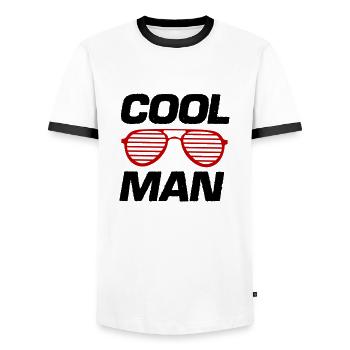 cool man - Männer Kontrast-T-Shirt - Weiß/Schwarz - Vorne - AI Model Female 172 light (172cm) & AI Model Male 178 dark (178cm)