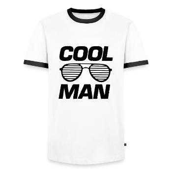 cool man - Männer Kontrast-T-Shirt - Weiß/Schwarz - Vorne - AI Model Female 172 light (172cm) & AI Model Male 178 dark (178cm)