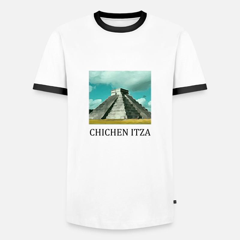 Chichen Itza - Men's Ringer Shirt - white/black