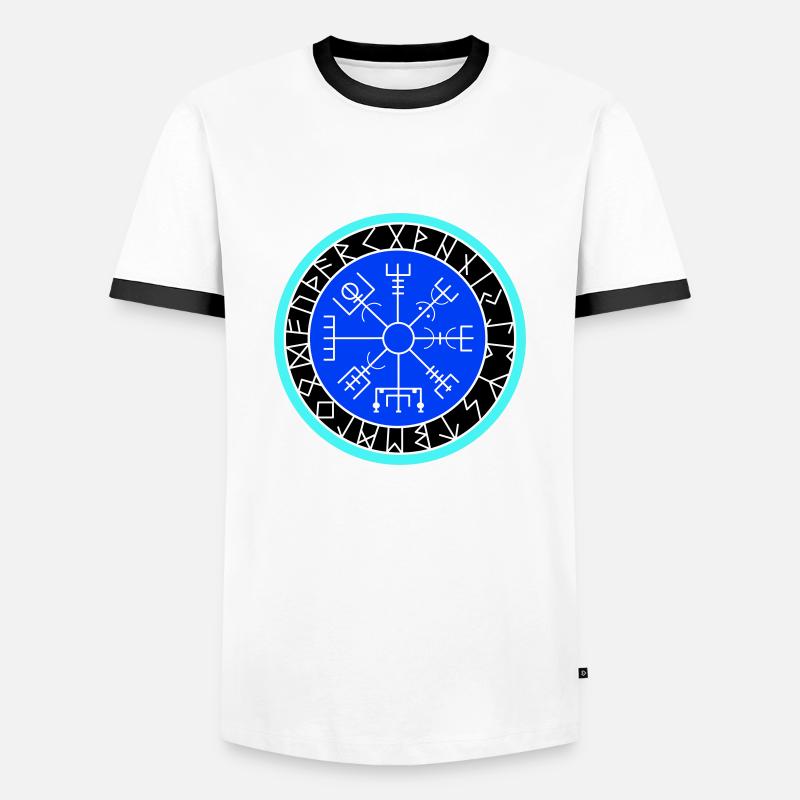 Viking Compass - Men's Ringer Shirt - white/black
