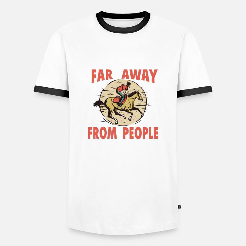 Springreiten - Männer Kontrast-T-Shirt - Weiß/Schwarz