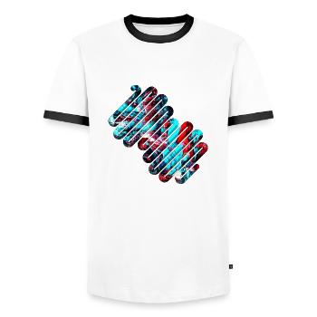 Masken formen modernistische abstrakte Kunst Kunst Geometrie - Männer Kontrast-T-Shirt - Weiß/Schwarz - Vorne - AI Model Female 172 light (172cm) & AI Model Male 178 dark (178cm)