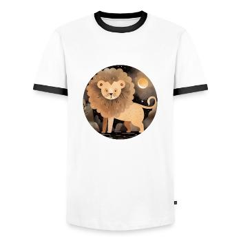 Zodiac sign Leo - Men's Ringer Shirt - white/black - Front - AI Model Female 172 light (172cm) & AI Model Male 178 dark (178cm)