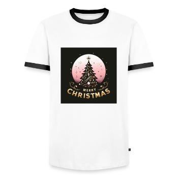 Frohe Weihnachten - Männer Kontrast-T-Shirt - Weiß/Schwarz - Vorne - AI Model Female 172 light (172cm) & AI Model Male 178 dark (178cm)
