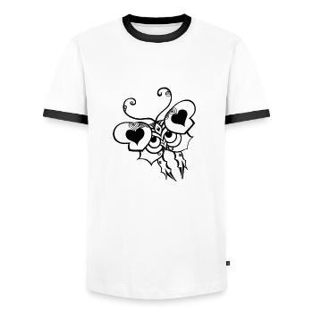 papillon - T-shirt contrasté Homme - blanc/noir - Devant - AI Model Female 172 light (172cm) & AI Model Male 178 dark (178cm)