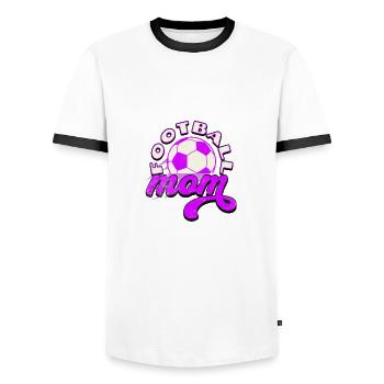 Football Mom : Fière et bruyante ! - T-shirt contrasté Homme - blanc/noir - Devant - AI Model Female 172 light (172cm) & AI Model Male 178 dark (178cm)