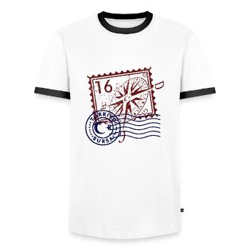 Bursa - Männer Kontrast-T-Shirt - Weiß/Schwarz - Vorne - AI Model Female 172 light (172cm) & AI Model Male 178 dark (178cm)