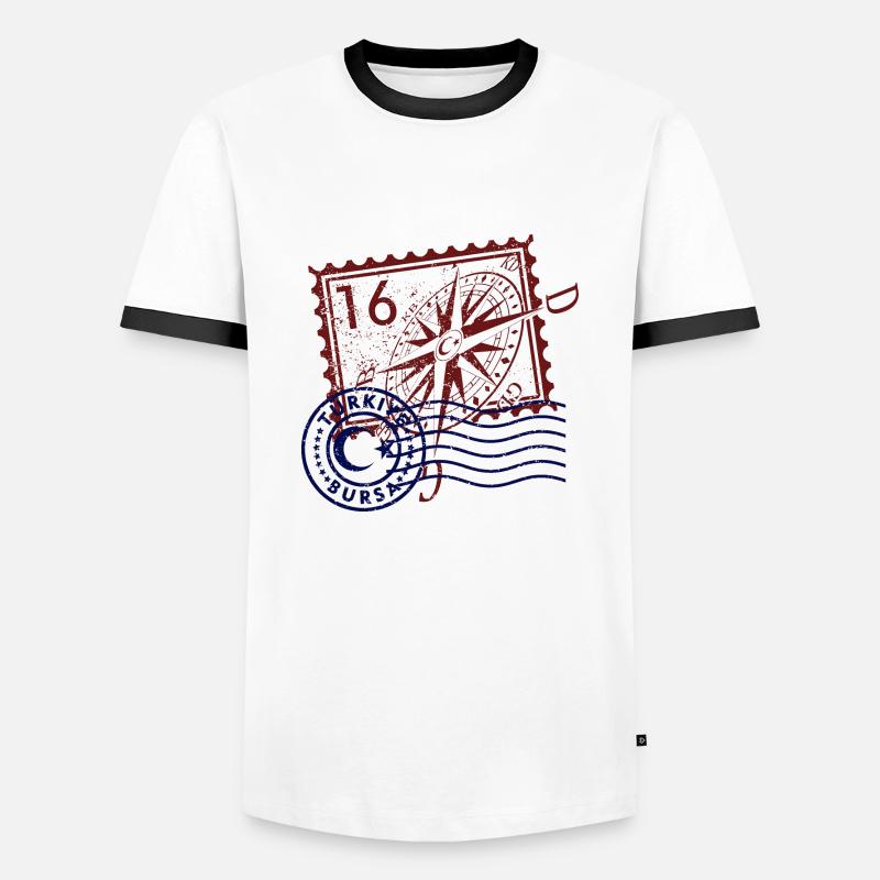 Bursa - Männer Kontrast-T-Shirt - Weiß/Schwarz