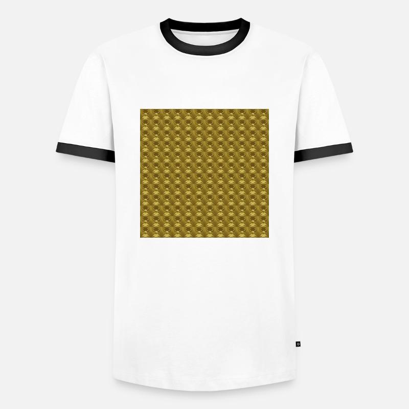 Diamond Tufting pattern Gold - Männer Kontrast-T-Shirt - Weiß/Schwarz
