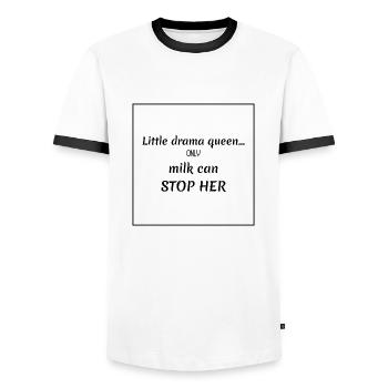 Dictons amusants - T-shirt contrasté Homme - blanc/noir - Devant - AI Model Female 172 light (172cm) & AI Model Male 178 dark (178cm)