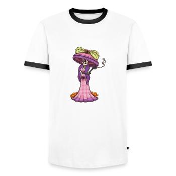 Mexican Catrina - Men's Ringer Shirt - white/black - Front - AI Model Female 172 light (172cm) & AI Model Male 178 dark (178cm)