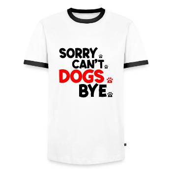 Dogs Lover Vintage Sorry Can't Dogs Bye - T-shirt contrasté Homme - blanc/noir - Devant - AI Model Female 172 light (172cm) & AI Model Male 178 dark (178cm)